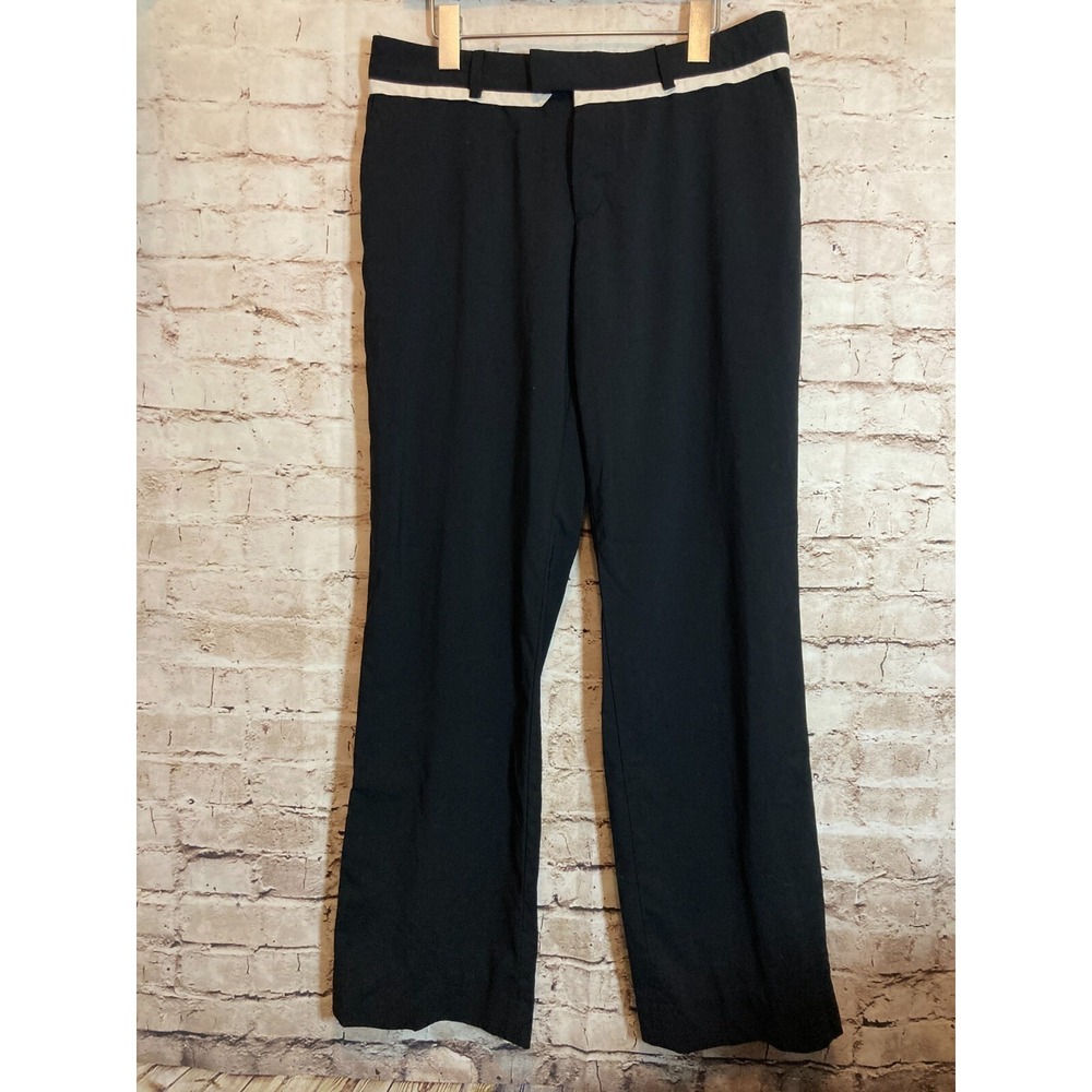 Helmut Lang Wool Dress Pants Womens Medium Black Straight Leg Career Work